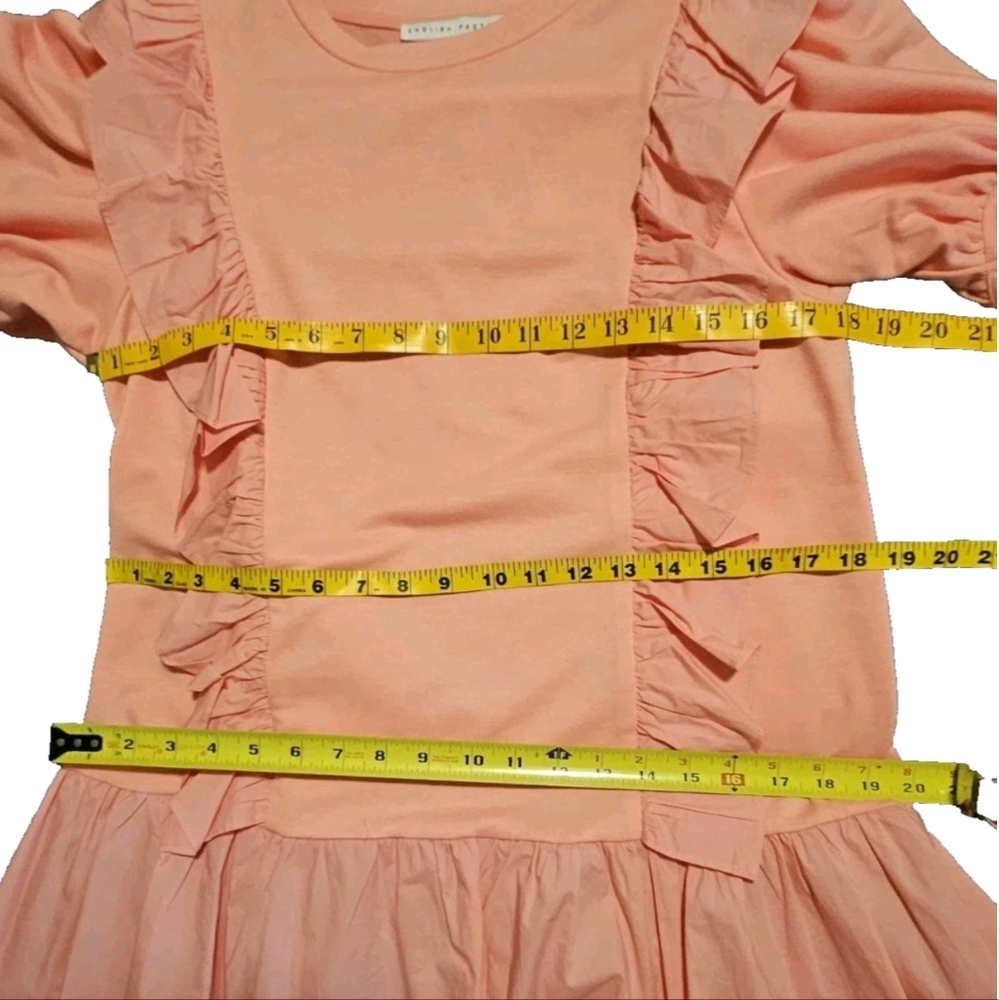 English Factory- Mixed Media Ruffle Detail Mini Dress -Size Medium - Picture 8 of 17